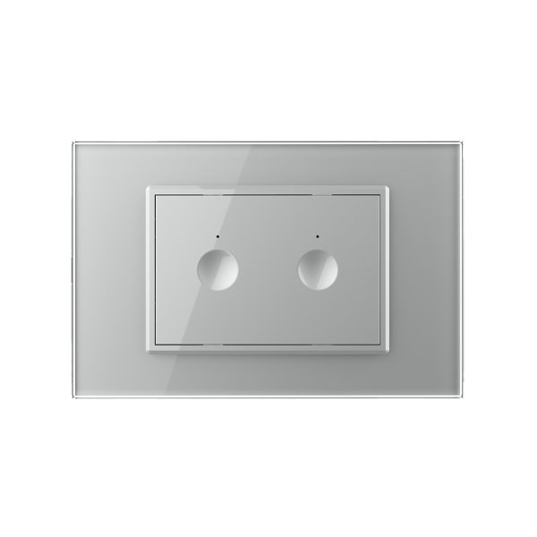 Intrerupator dublu cu touch Livolo cu rama din sticla, standard Italian – Serie noua