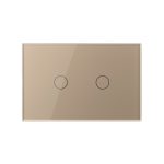 Intrerupator cu variator dublu cu touch Livolo din sticla, standard Italian, protocol ZigBee – Serie noua