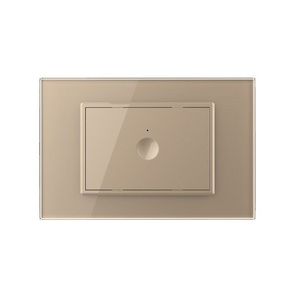 Intrerupator simplu cap scara / cap cruce cu touch Livolo cu rama din sticla, standard Italian, protocol ZigBee – Serie noua