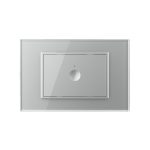 Intrerupator simplu cap scara / cap cruce cu touch Livolo cu rama din sticla, standard Italian, protocol ZigBee – Serie noua