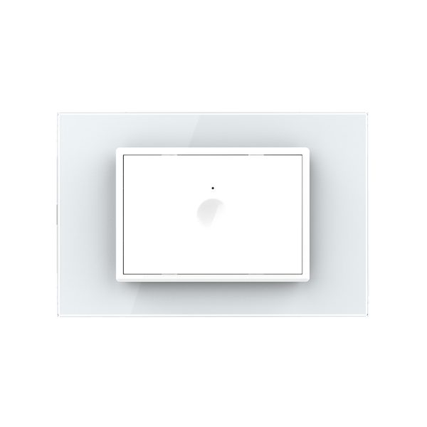 Intrerupator simplu cap scara / cap cruce wireless cu touch Livolo cu rama din sticla, standard Italian – Serie noua