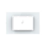 Intrerupator simplu cap scara / cap cruce cu touch Livolo cu rama din sticla, standard Italian – Serie noua