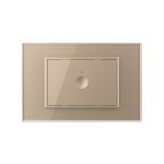 Intrerupator simplu cap scara / cap cruce cu touch Livolo cu rama din sticla, standard Italian – Serie noua