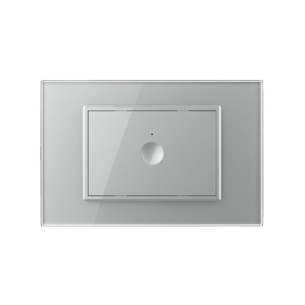 Intrerupator simplu cap scara / cap cruce wireless cu touch Livolo cu rama din sticla, standard Italian – Serie noua