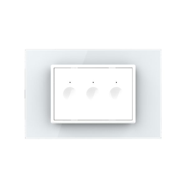 Intrerupator triplu wireless cu touch Livolo cu rama din sticla, standard Italian – Serie noua