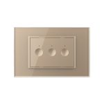 Intrerupator triplu wireless cu touch Livolo cu rama din sticla, standard Italian – Serie noua