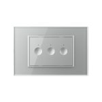 Intrerupator triplu wireless cu touch Livolo cu rama din sticla, standard Italian – Serie noua