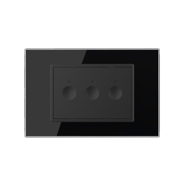 Intrerupator triplu wireless cu touch Livolo cu rama din sticla, standard Italian – Serie noua