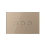 Intrerupator triplu cu touch Livolo din sticla, standard Italian, protocol ZigBee – Serie noua
