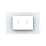 Intrerupator cu variator dublu cu touch Livolo cu rama din sticla, standard Italian, protocol ZigBee – Serie noua