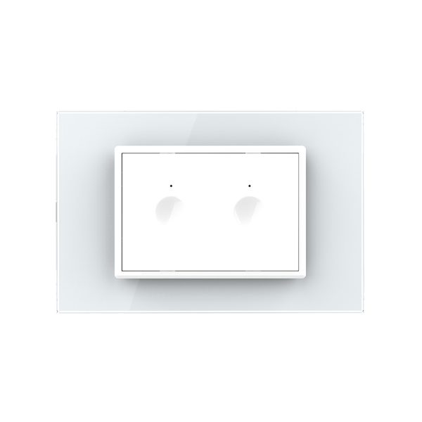 Intrerupator cu variator dublu cu touch Livolo cu rama din sticla, standard Italian, protocol ZigBee – Serie noua