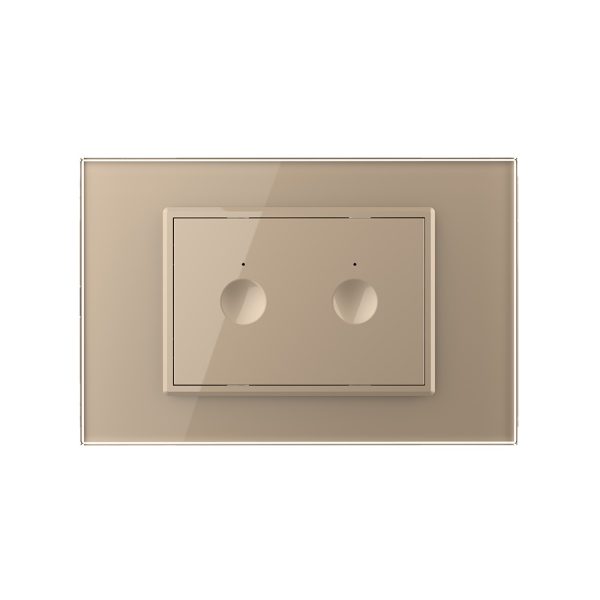 Intrerupator cu variator dublu cu touch Livolo cu rama din sticla, standard Italian, protocol ZigBee – Serie noua