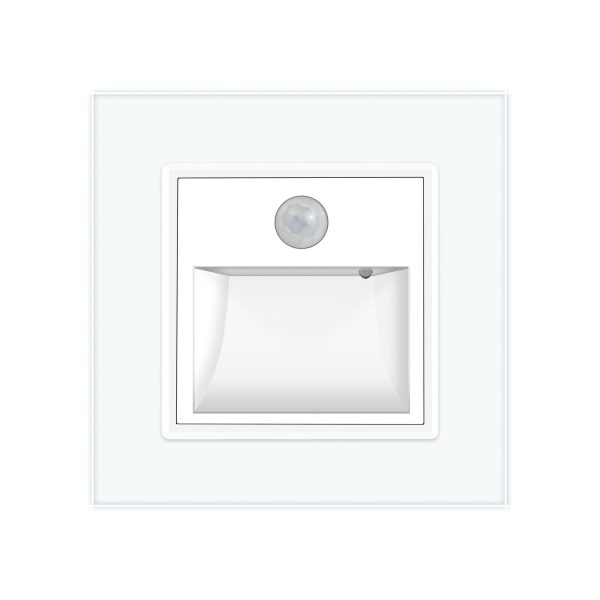 Lampa de veghe LED Livolo cu rama din sticla, Senzor miscare incorporat