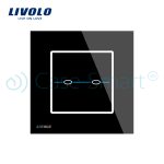 Intrerupator dublu cu touch Livolo din sticla – Seria R