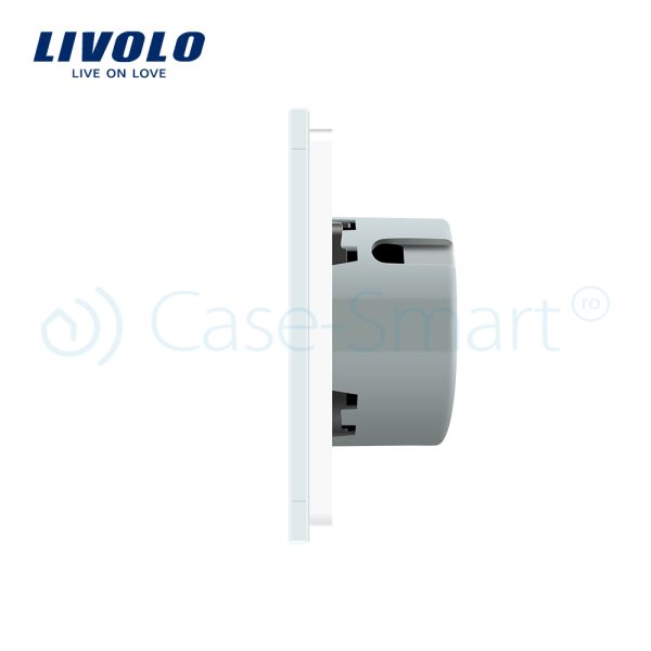 Intrerupator dublu cu revenire (reset) Livolo cu touch din sticla