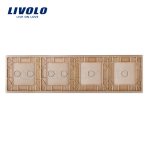 Panou intrerupator simplu+simplu+dublu+dublu cu touch LIVOLO din sticla
