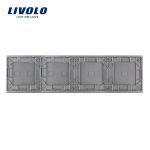 Panou intrerupator simplu+simplu+dublu+dublu cu touch LIVOLO din sticla