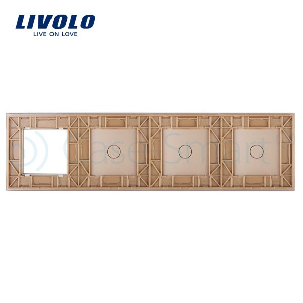 Panou intrerupator simplu+simplu+simplu cu touch + priza LIVOLO din sticla