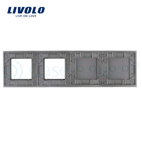 Panou 2 intrerupatoare duble cu touch si 2 prize LIVOLO din sticla