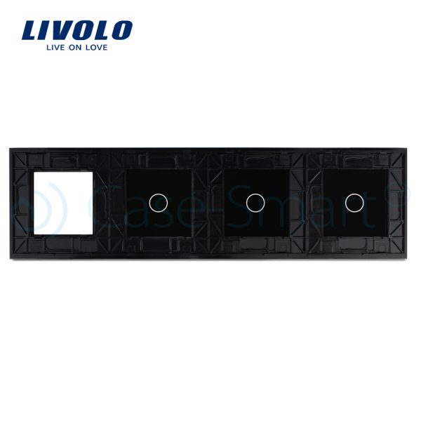 Panou intrerupator simplu+simplu+simplu cu touch + priza LIVOLO din sticla