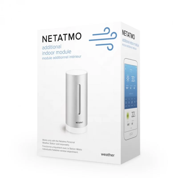 Modul aditional interior pentru statia meteo Netatmo, Conexiune Wi-Fi, Monitorizare temperatura, umiditate si dioxid de carbon