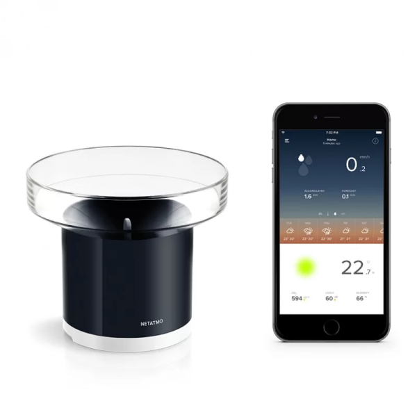 Modul de ploaie / Pluviometru Netatmo, Wi-Fi, Monitorizare precipitatii, Afisare date in aplicatie