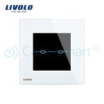 Panou intrerupator dublu cu touch Livolo din sticla – Seria R