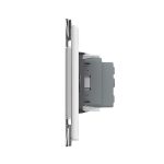 Priza simpla cu blank Livolo cu rama din sticla 3M, standard Italian, Serie noua