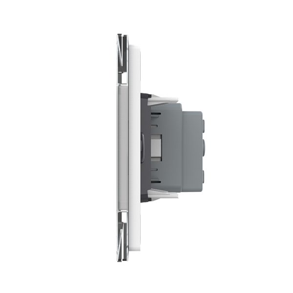 Priza simpla cu blank Livolo cu rama din sticla 3M, standard Italian, Serie noua