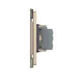 Priza simpla cu blank Livolo cu rama din sticla 3M, standard Italian, Serie noua