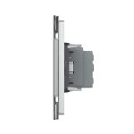 Priza simpla cu blank Livolo cu rama din sticla 3M, standard Italian, Serie noua