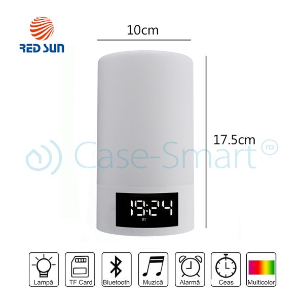 Boxa Red Sun M6 cu ceas, alarma si Bluetooth