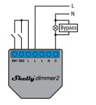 Bypass Shelly, Compatibil cu Shelly 1L & Dimmer 2