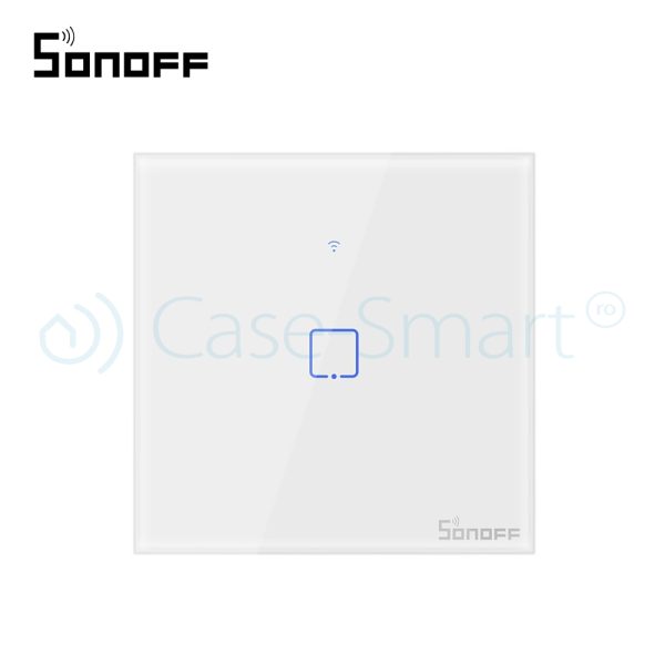Intrerupator simplu cu touch Sonoff T0EU1C, Wi-Fi, Control de pe telefonul mobil
