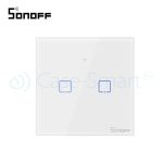Intrerupator dublu cu touch Sonoff T0EU2C, Wi-Fi, Control de pe telefonul mobil