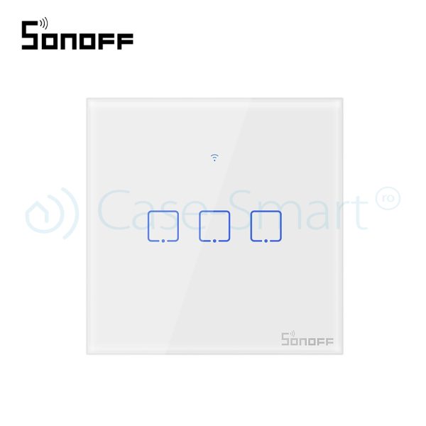 Intrerupator triplu cu touch Sonoff T0EU3C, Wi-Fi, Control de pe telefonul mobil