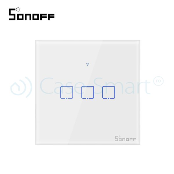 Intrerupator triplu cu touch Sonoff T1EU3C, Wi-Fi + RF, Control de pe telefonul mobil