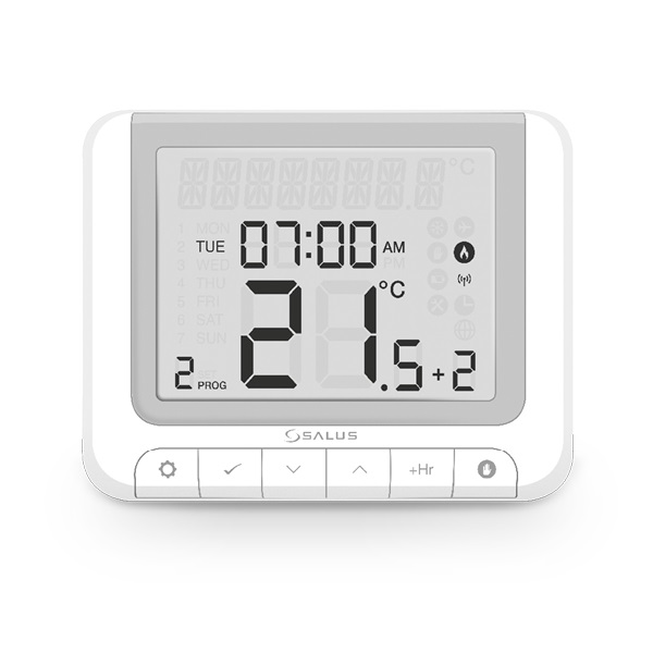 Termostat wireless Salus RT520RF, Ecran LED, Functii de optimizare, Cod PIN