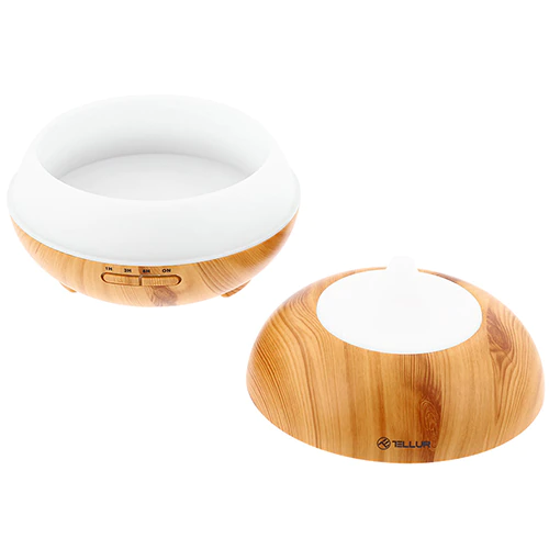 Difuzor aromaterapie smart Tellur, Wi-Fi, LED, Capacitate 300 mL, Maro deschis