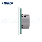 Intrerupator dublu cu revenire (reset) Livolo cu touch din sticla