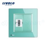Priza simpla HDMI Livolo cu rama din sticla