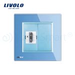 Priza simpla HDMI Livolo cu rama din sticla
