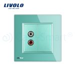 Priza simpla audio Livolo cu rama din sticla