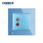 Priza simpla audio Livolo cu rama din sticla