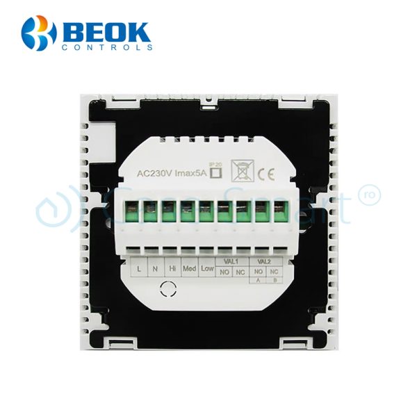 Termostat cu fir pentru aer conditionat BeOk TDS21WIFI-AC2, Control de pe telefonul mobil, Compatibil cu sisteme HVAC