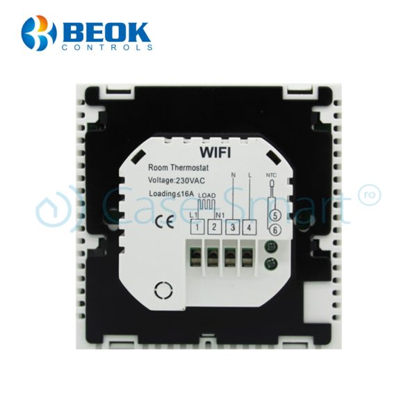 Termostat Wi-Fi pentru incalzirea electrica in pardoseala BeOk TDS23WIFI-EP, Tuya