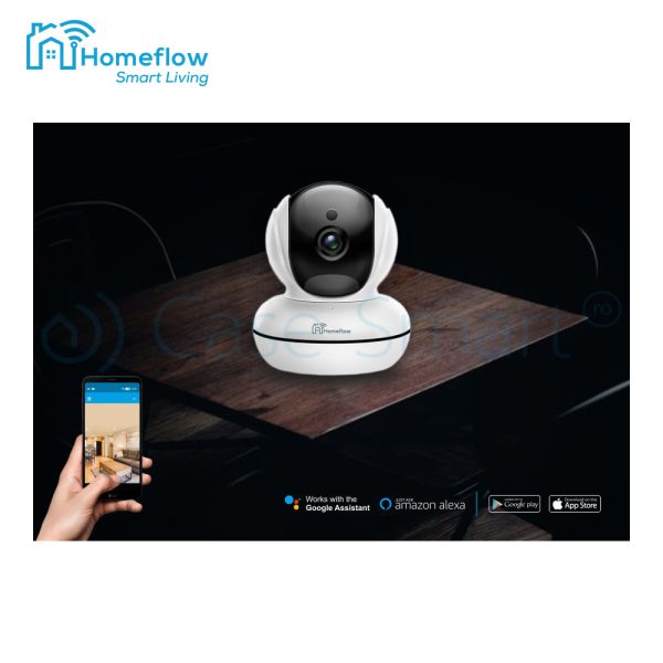 Camera de supraveghere wireless rotativa Homeflow C-6001, Comunicare bidirectionala, Detectie miscare, Inregistrare, Control de pe telefonul mobil