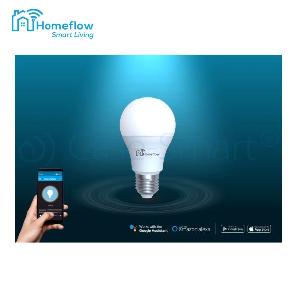 Bec inteligent LED Wireless Homeflow B-5010, E27, 9W (25W), 806lm, dimabil, lumina calda/ rece, Control de pe telefonul mobil – Resigilat