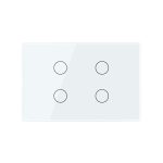 Intrerupator cvadruplu cap scara / cap cruce cu touch Livolo din sticla, standard Italian, protocol ZigBee – Serie noua