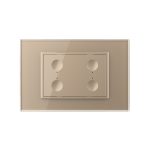 Intrerupator cvadruplu cap scara / cap cruce wireless cu touch Livolo cu rama din sticla, standard Italian – Serie noua